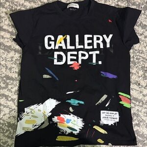 Gallery Dept Black Tee with Multicolor Accents